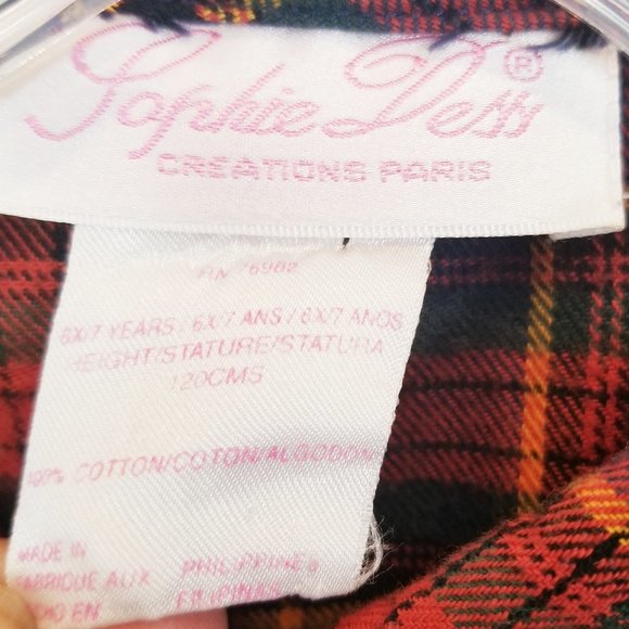 Sophie Dess Creations Paris Plaid Vintage Dress 6X/7 - Picture 3 of 12